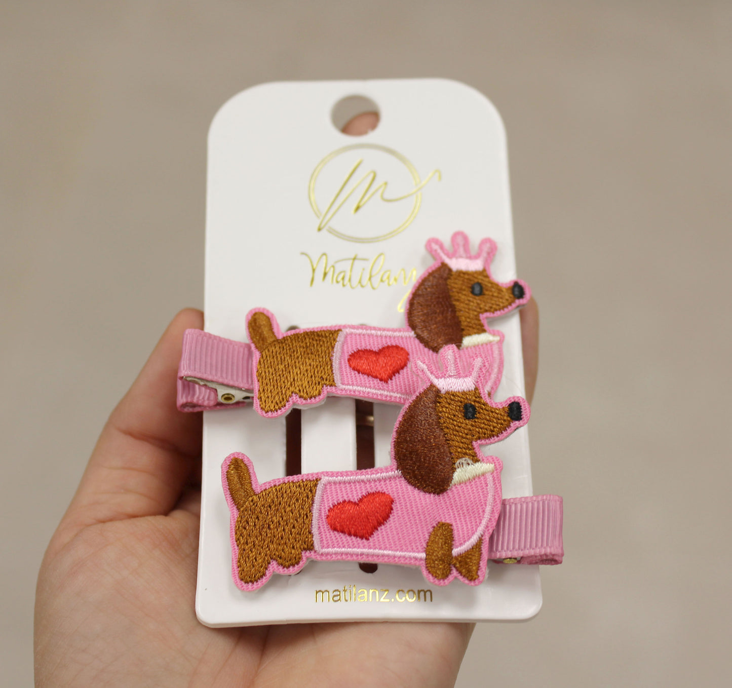Embroidery Hair Clips - Dog