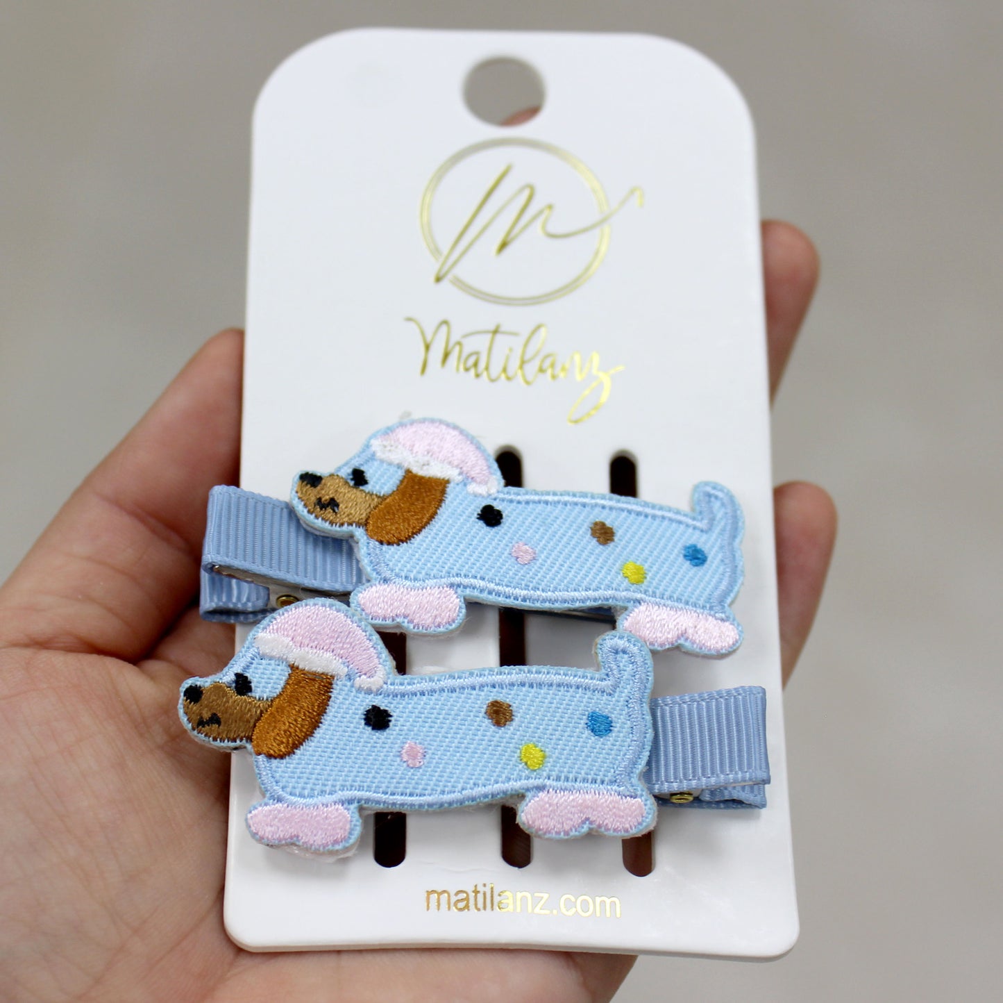 Embroidery Hair Clips - Dog