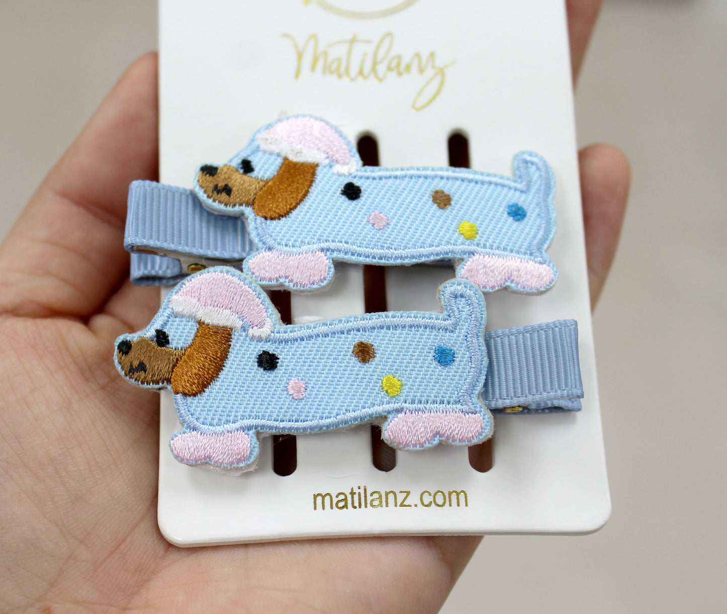 Embroidery Hair Clips - Dog