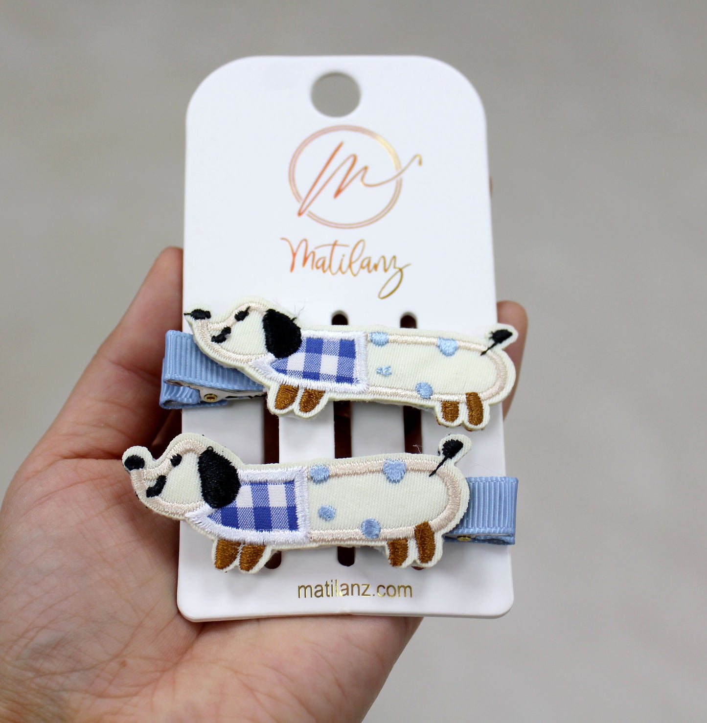 Embroidery Hair Clips - Dog