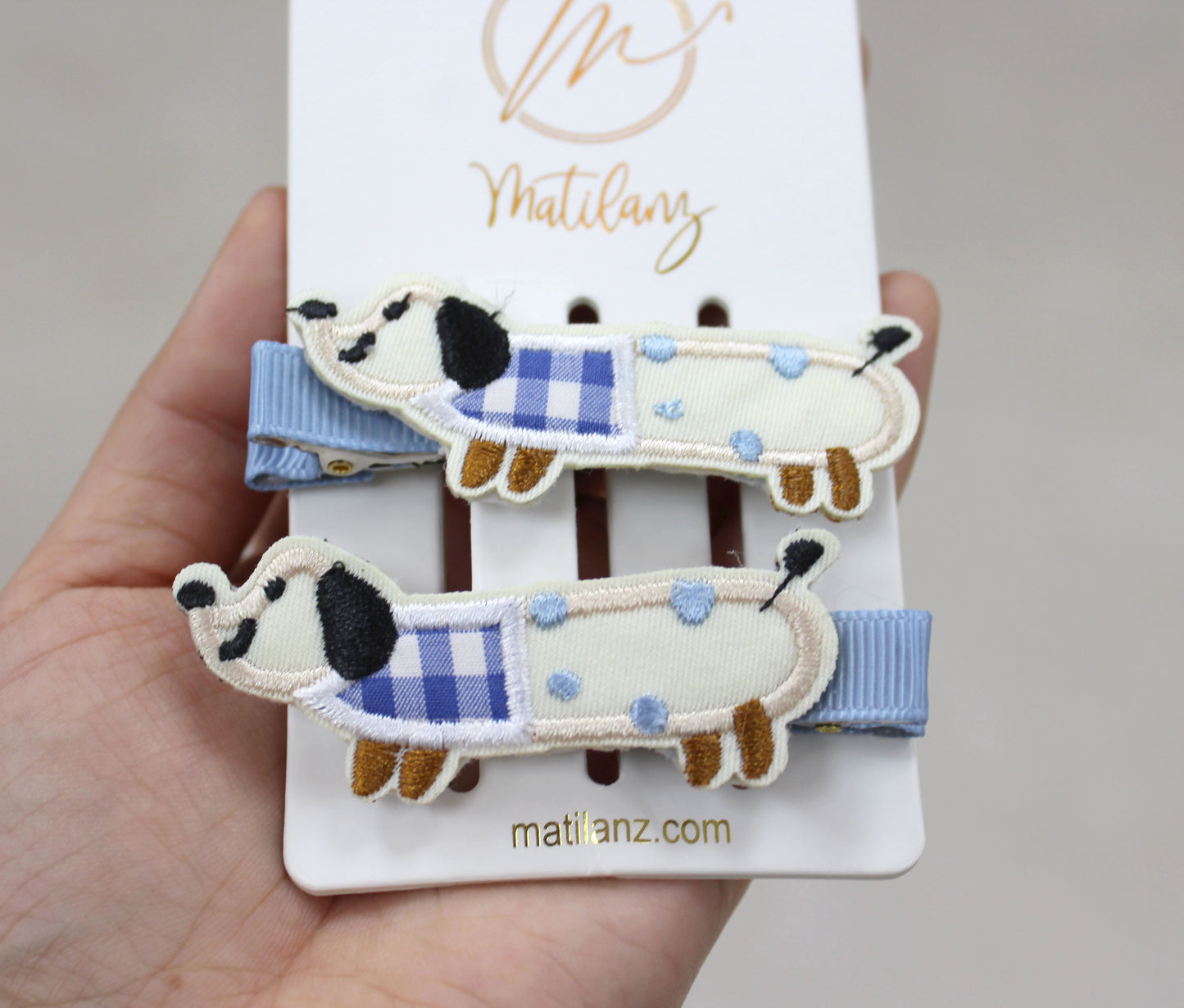 Embroidery Hair Clips - Dog