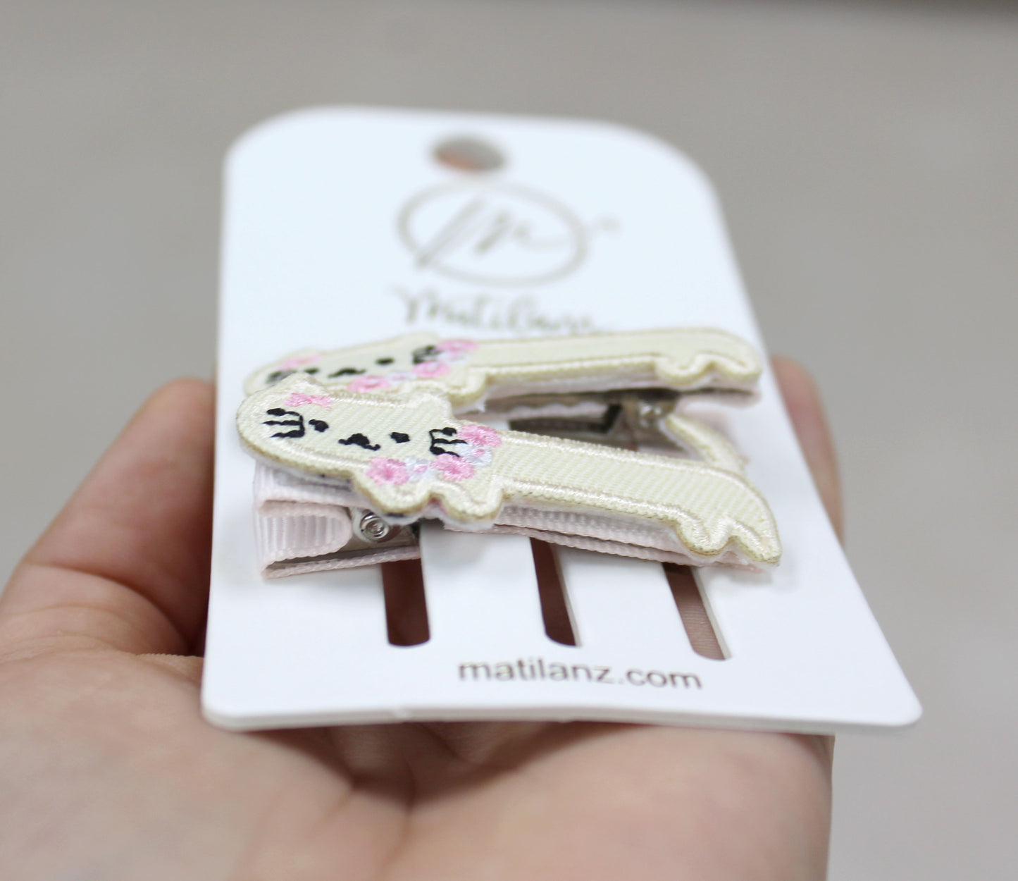 Embroidery Hair Clips - Cat