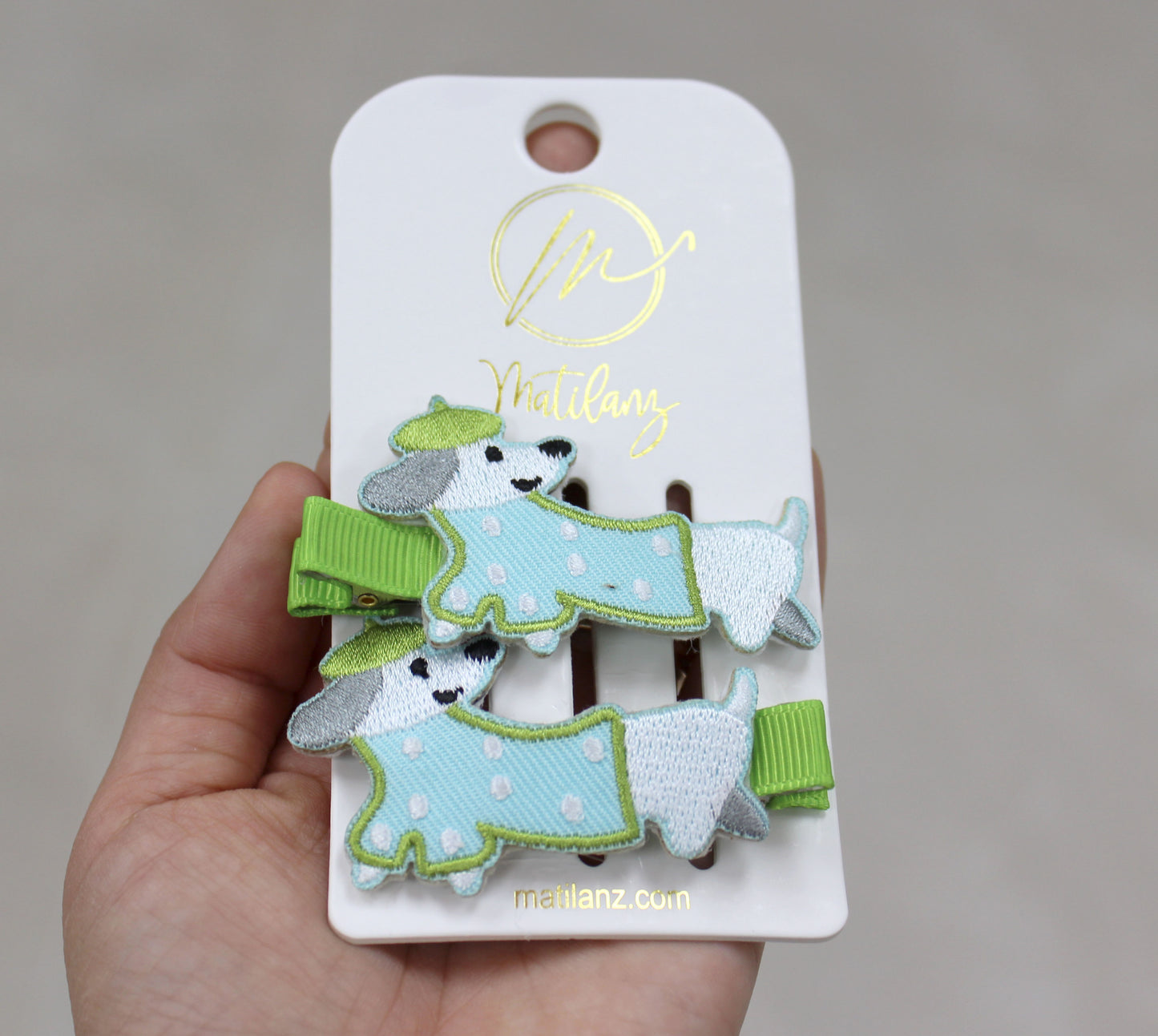 Embroidery Hair Clips - Dog