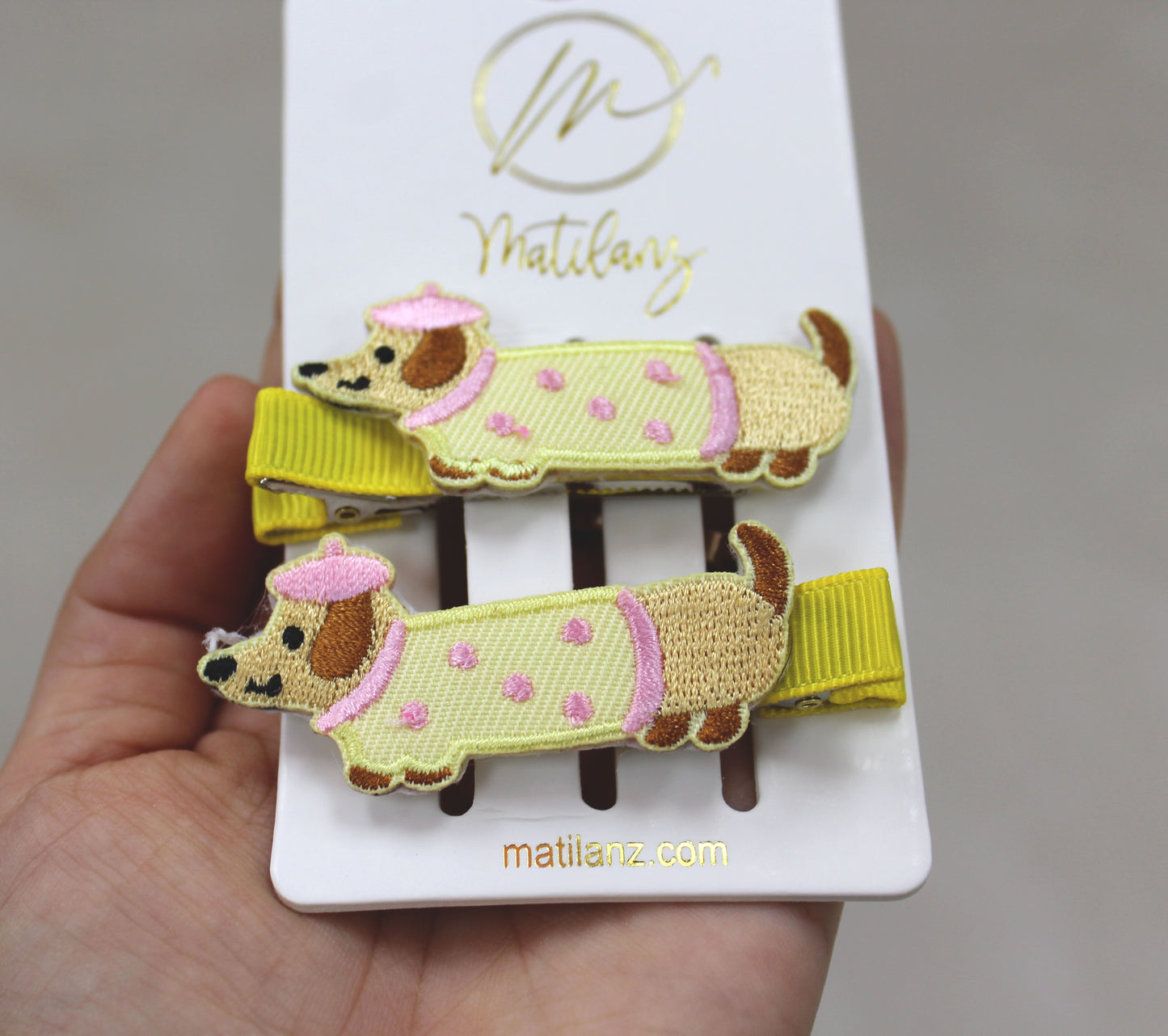 Embroidery Hair Clips - Dog