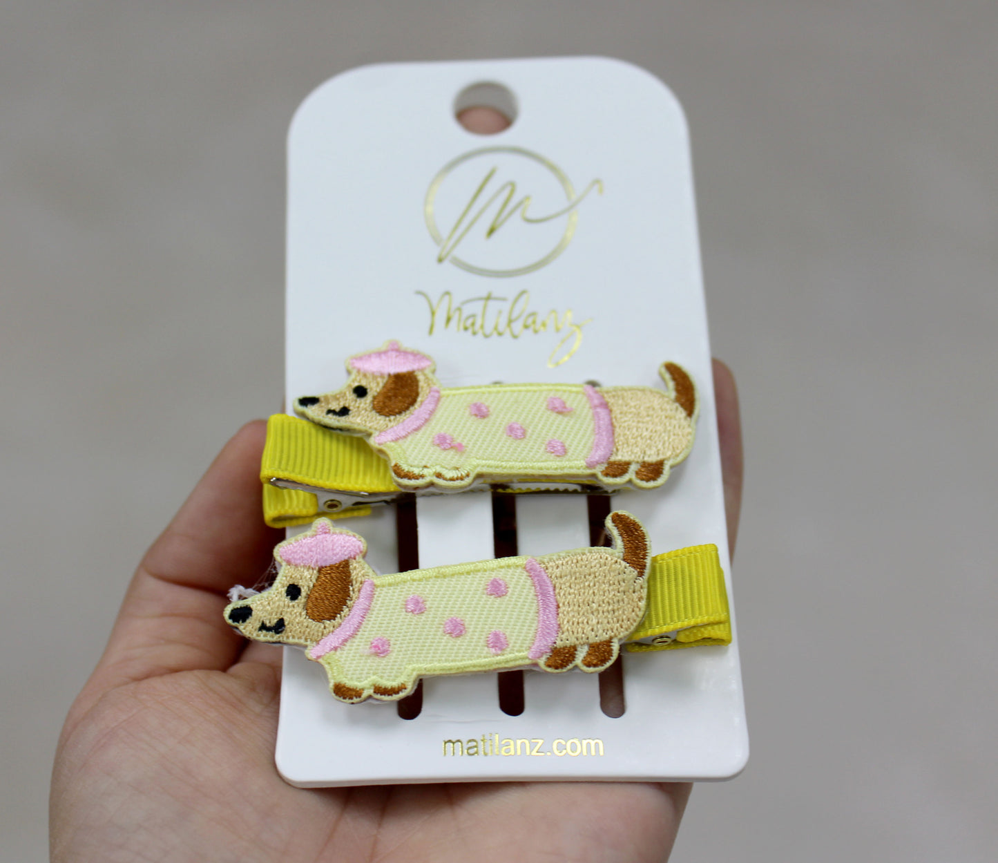 Embroidery Hair Clips - Dog
