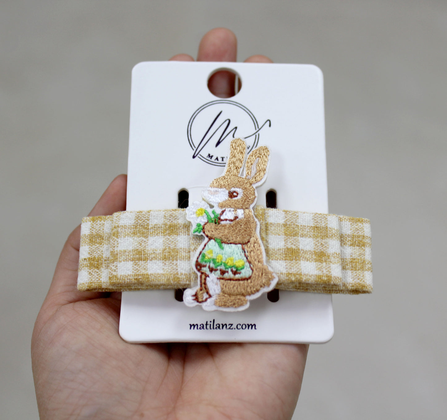 Handmade Bunny Embroidery Hair Clip