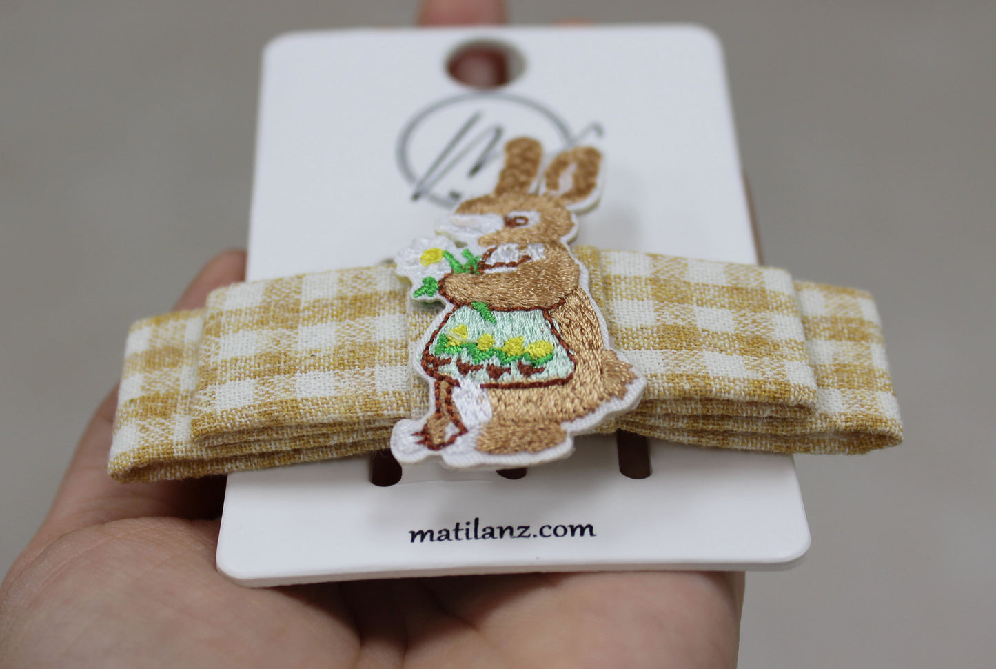 Handmade Bunny Embroidery Hair Clip