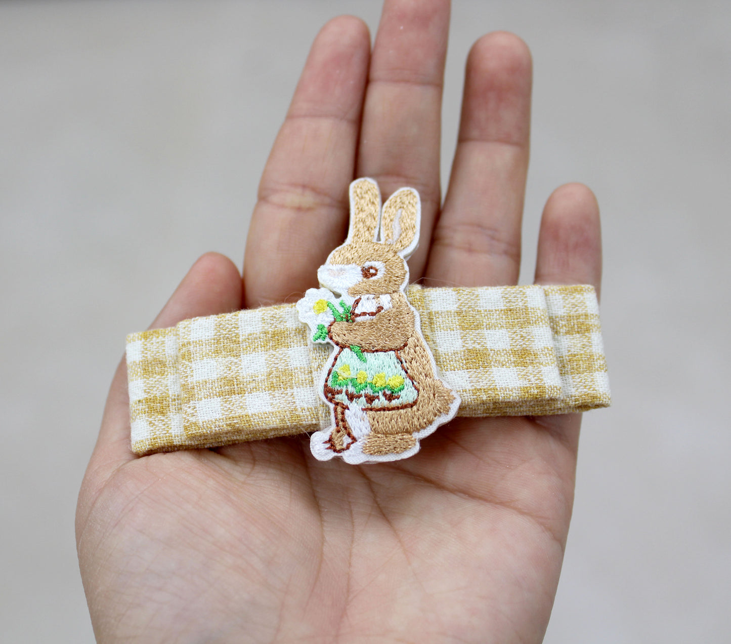 Handmade Bunny Embroidery Hair Clip