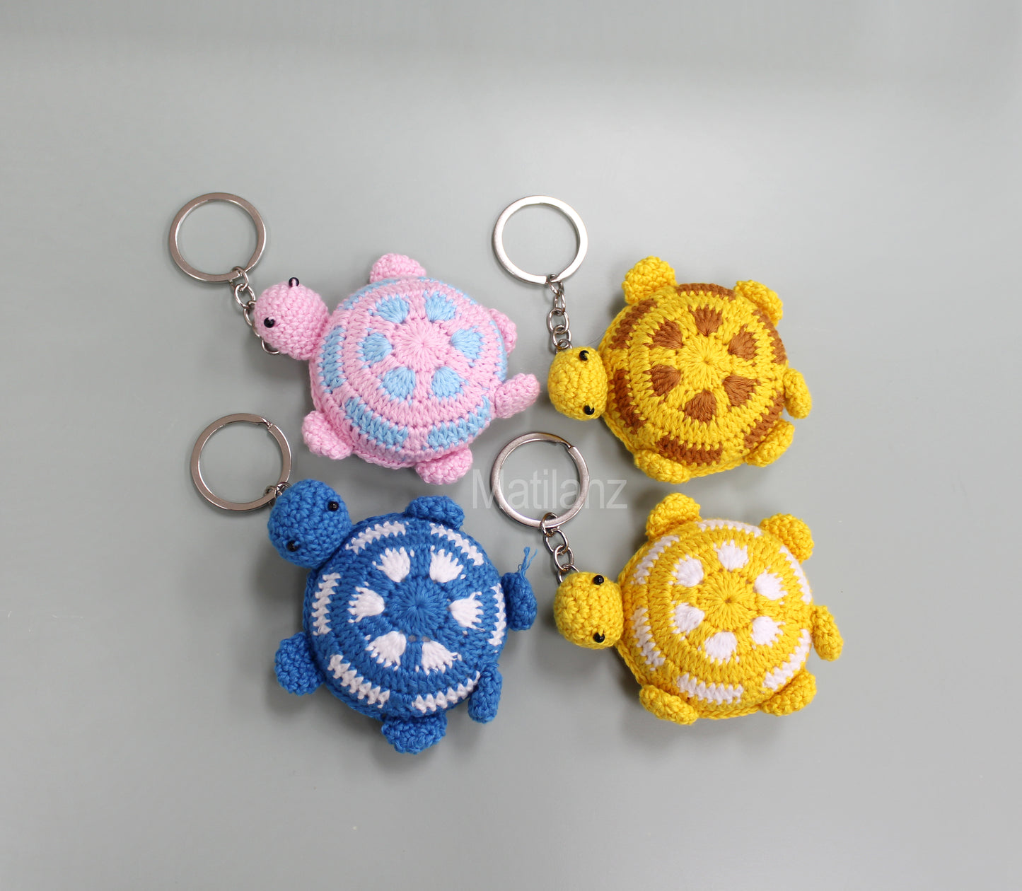 Turtle Keychain with Retractable Dual Sided Measure Tape