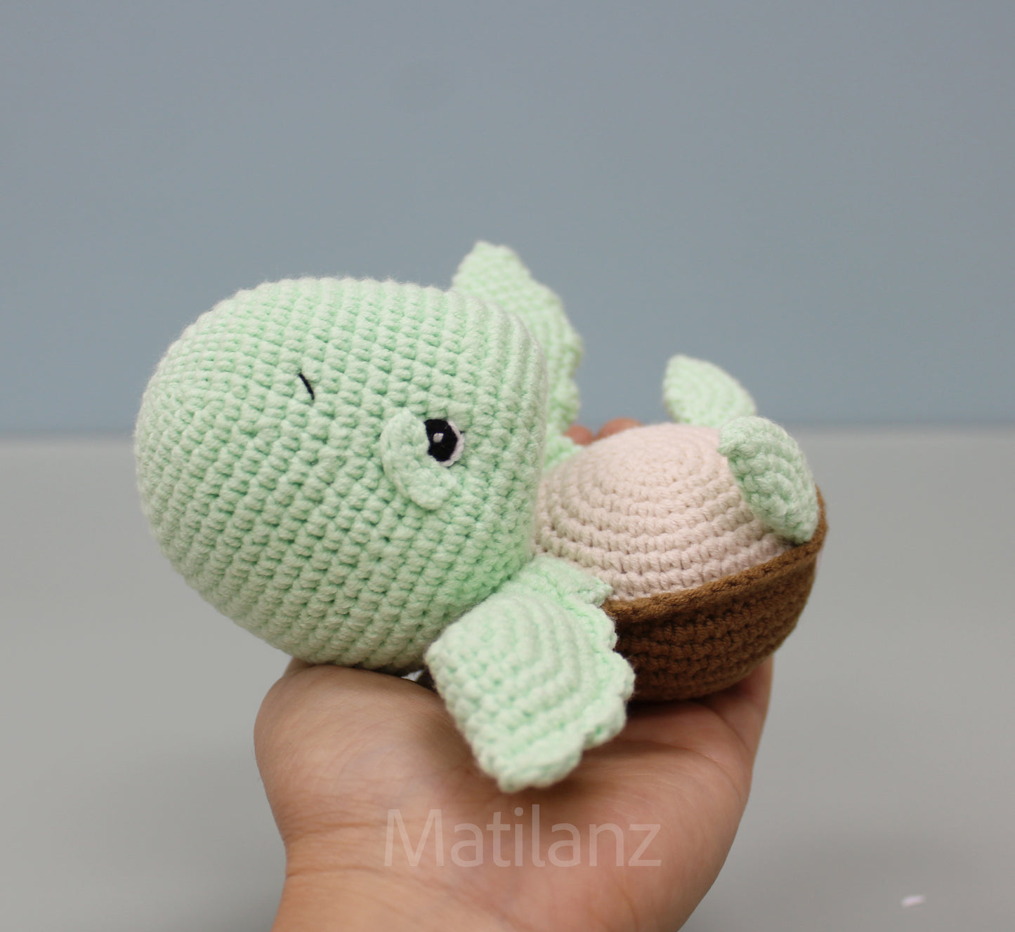 Crochet Baby Sea Turtle Plush - 5"