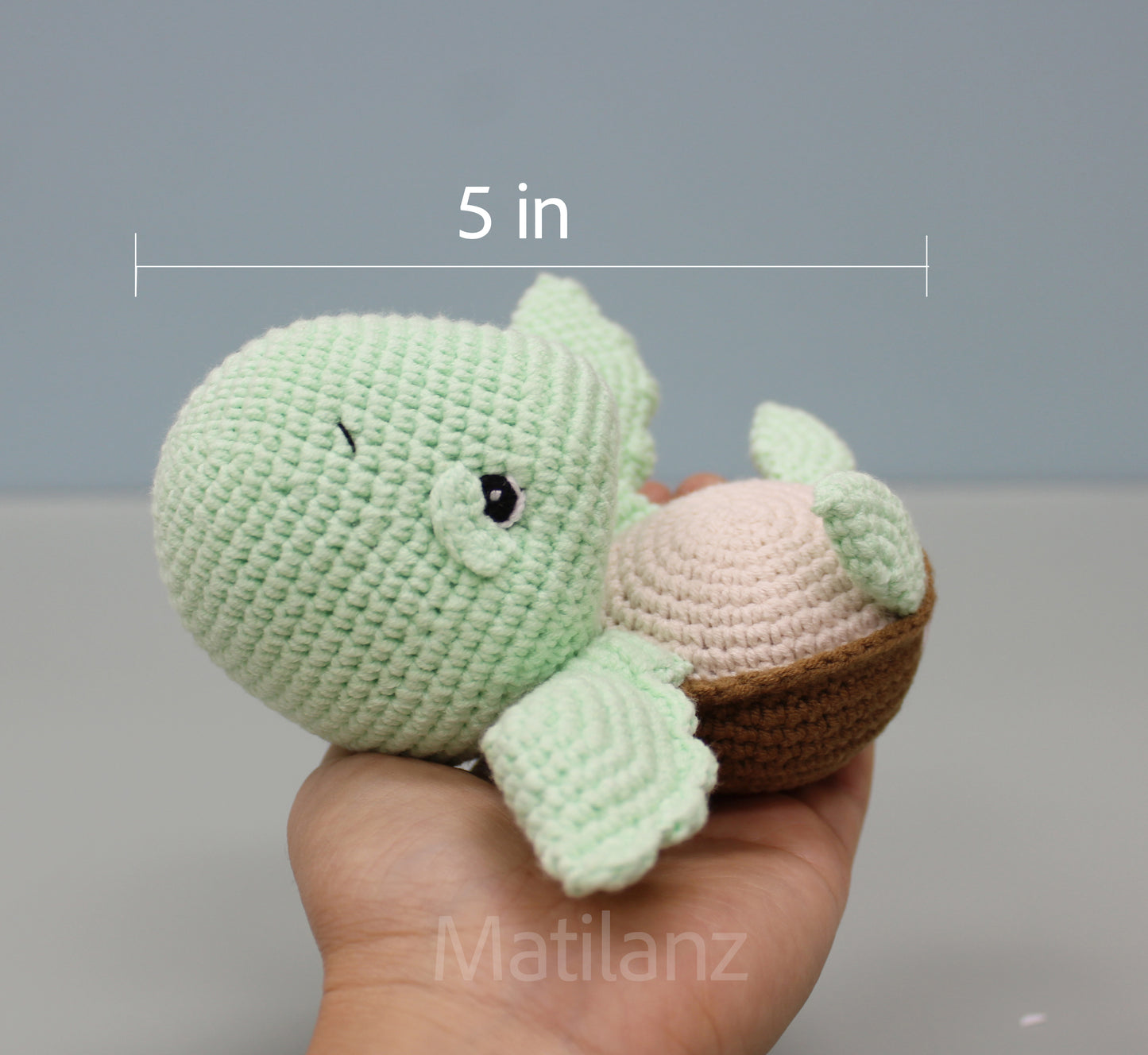 Crochet Baby Sea Turtle Plush - 5"