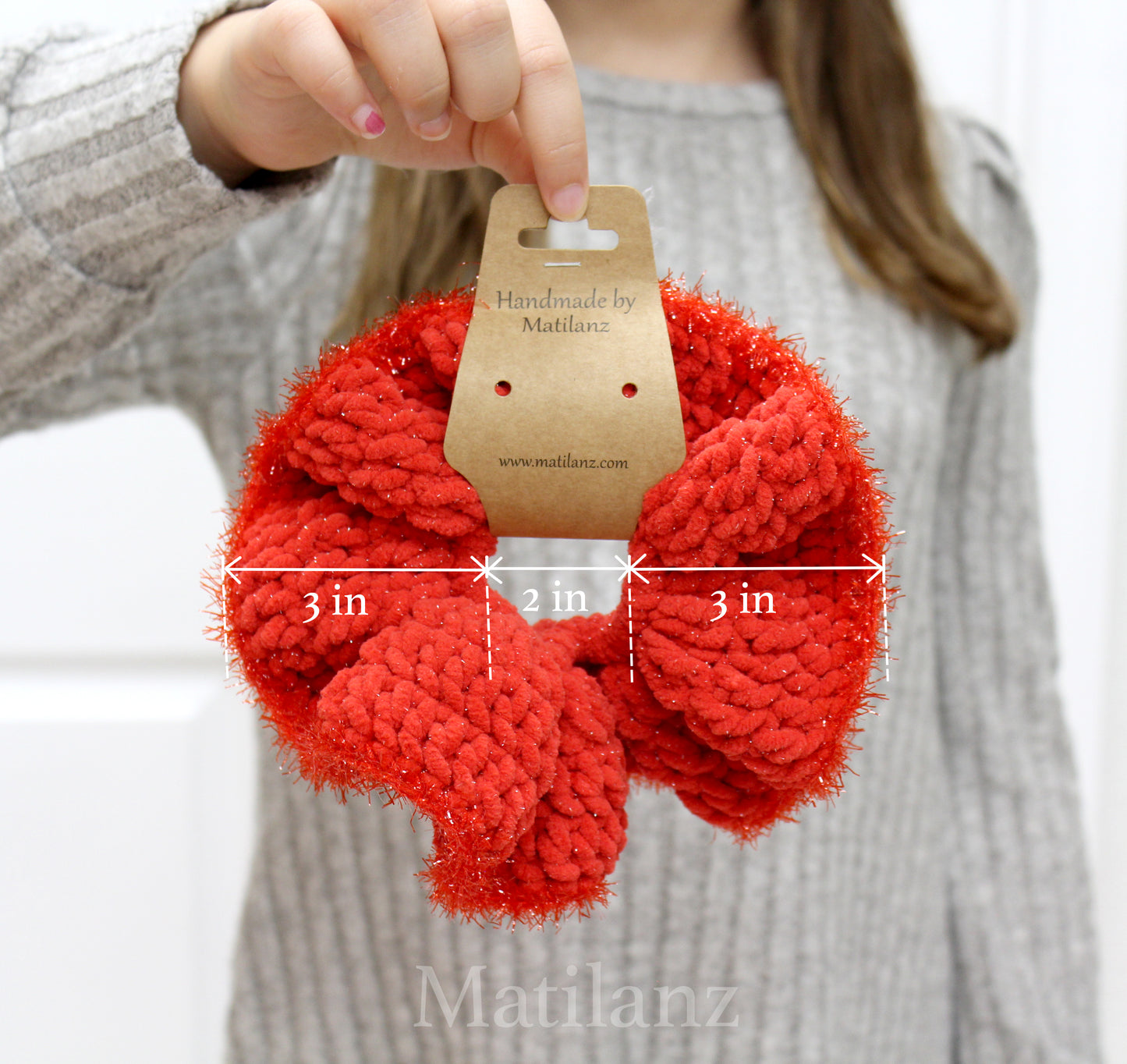 Handmade Hair Scrunchie for Ponytail – Large Elastic Hair Tie for Girls