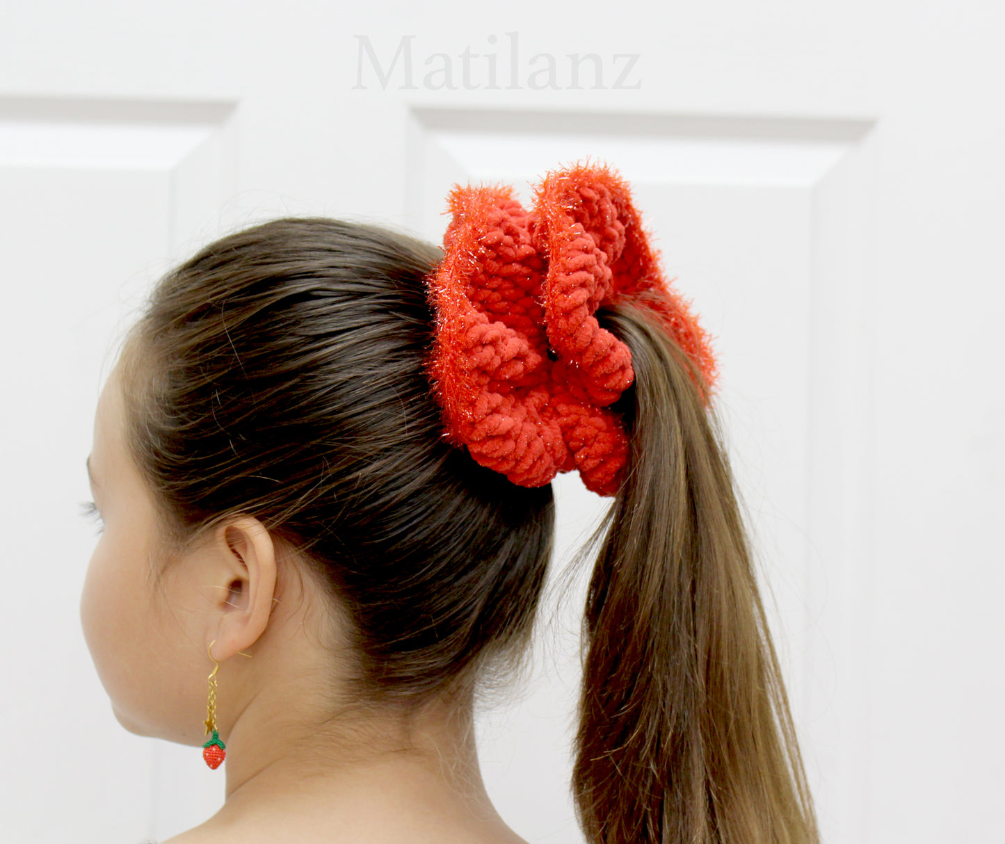 Handmade Hair Scrunchie for Ponytail – Large Elastic Hair Tie for Girls