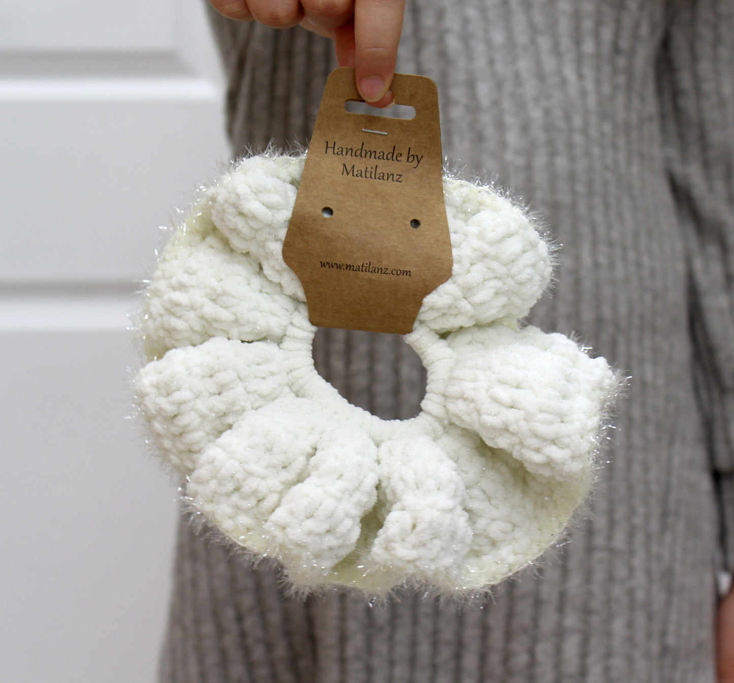 Handmade Hair Scrunchie for Ponytail – Large Elastic Hair Tie for Girls