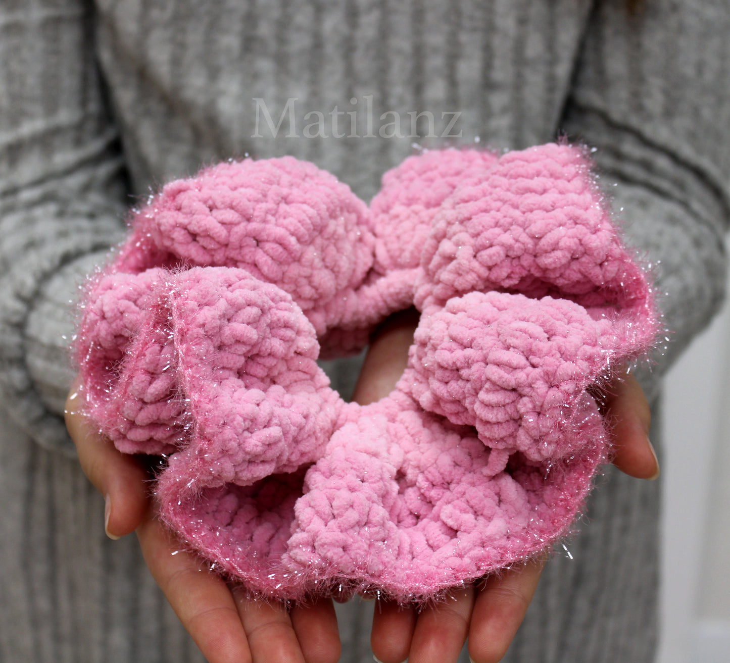 Handmade Hair Scrunchie for Ponytail – Large Elastic Hair Tie for Girls