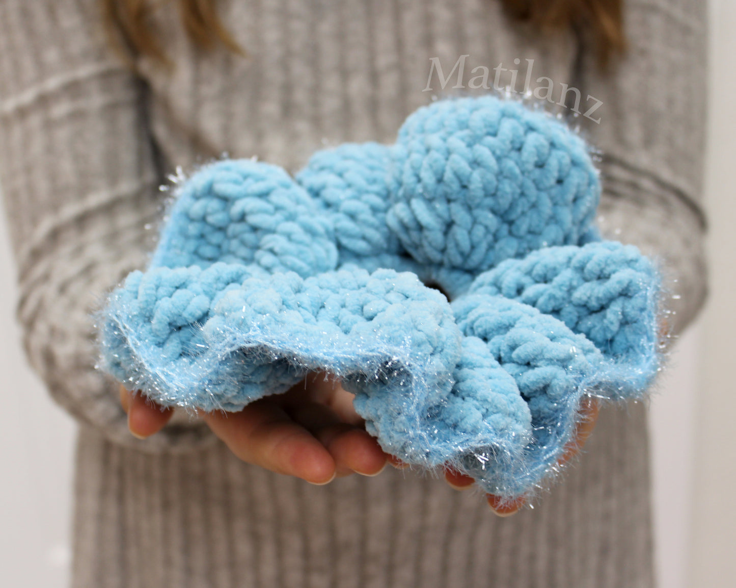 Handmade Hair Scrunchie for Ponytail – Large Elastic Hair Tie for Girls