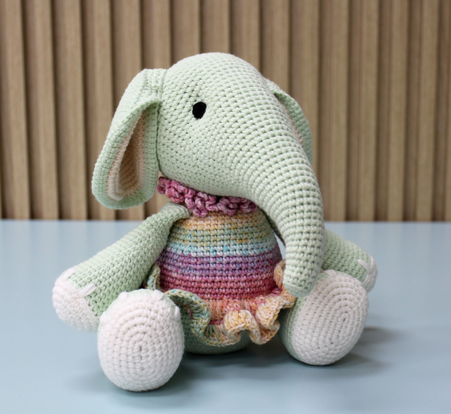 Elephant Stuffed Animal - Crochet Plush - 11''