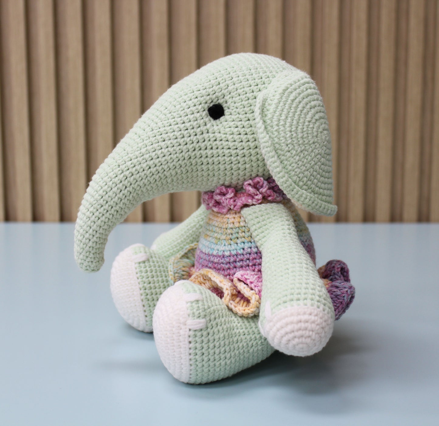 Elephant Stuffed Animal - Crochet Plush - 11''