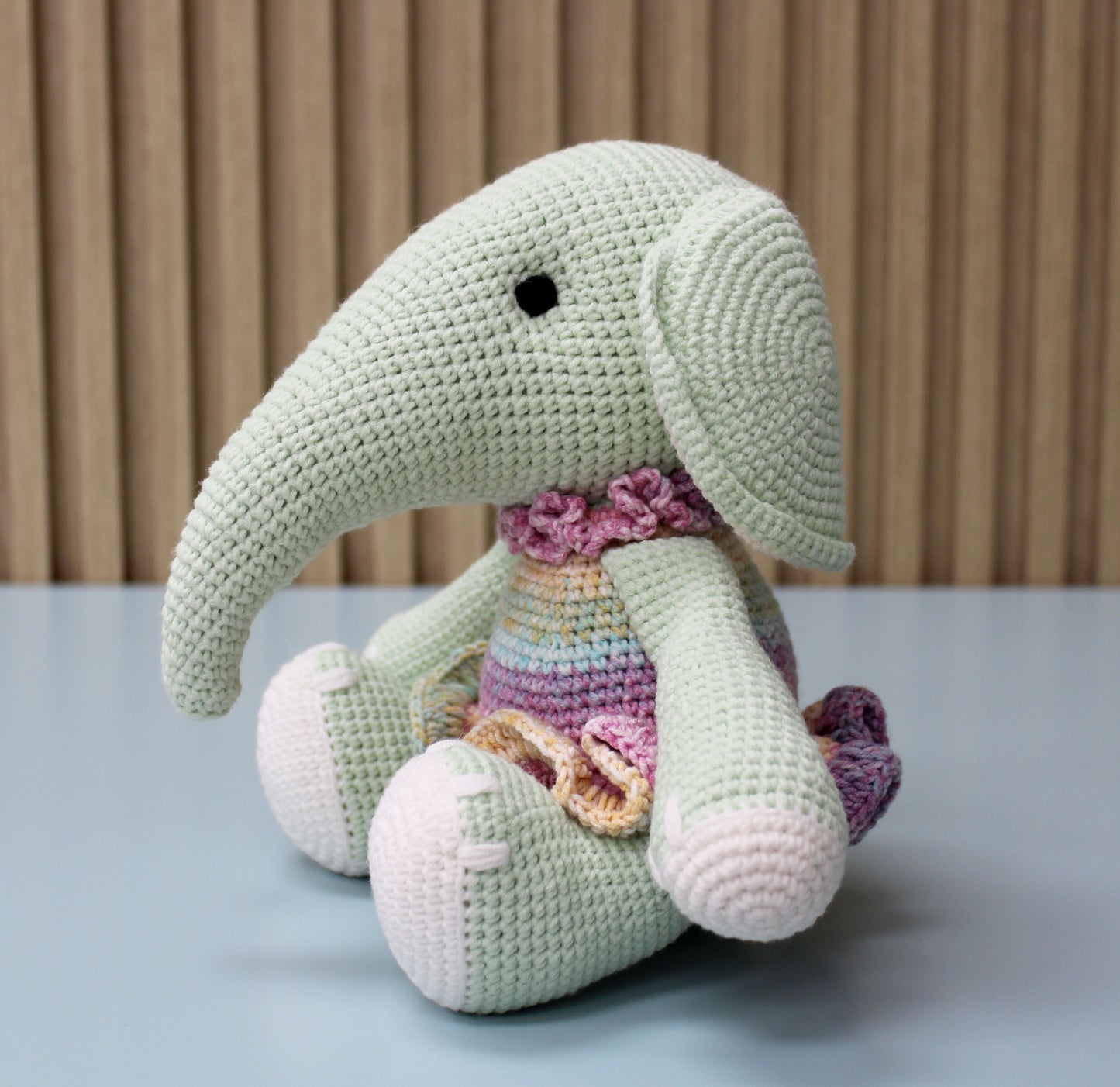 Elephant Stuffed Animal - Crochet Plush - 11''