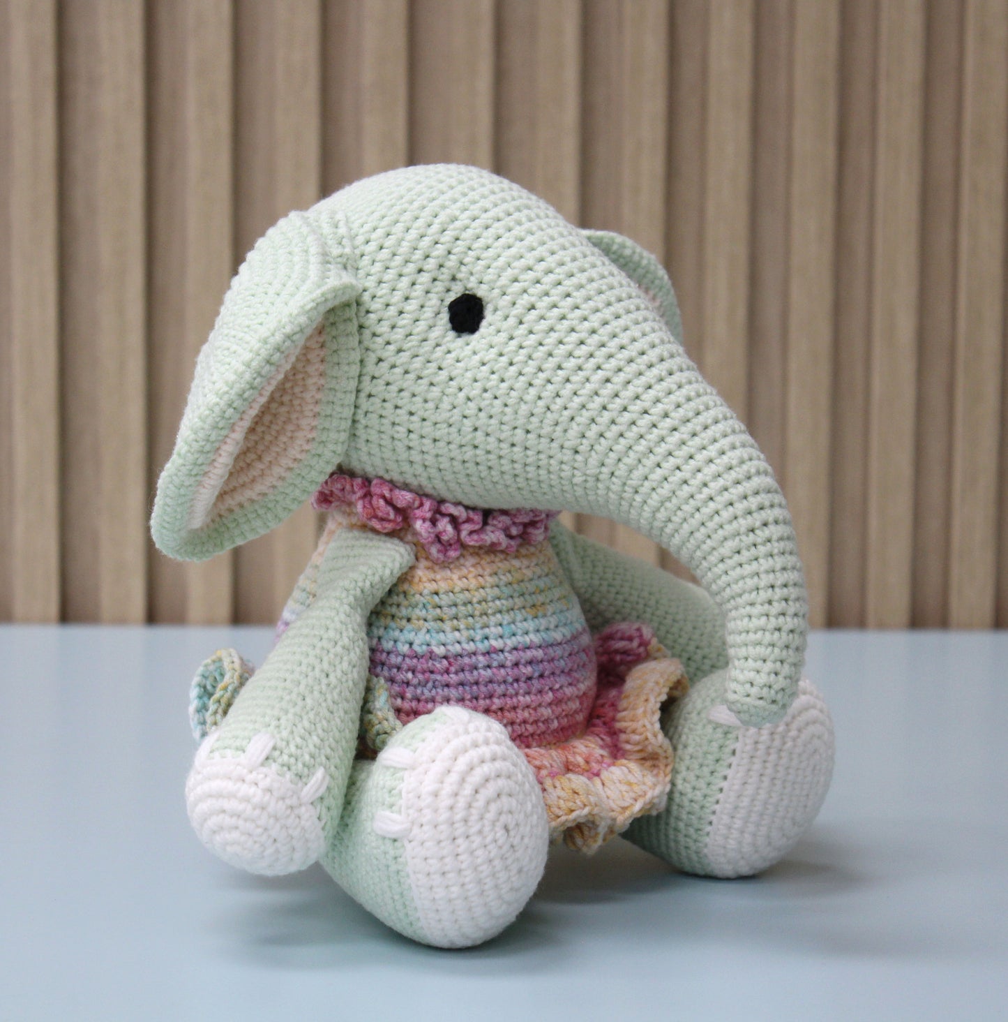Elephant Stuffed Animal - Crochet Plush - 11''
