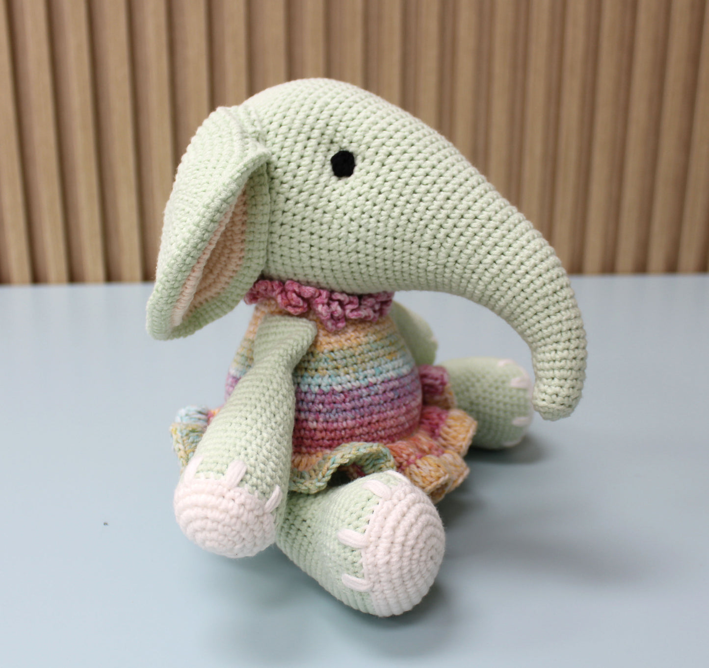 Elephant Stuffed Animal - Crochet Plush - 11''