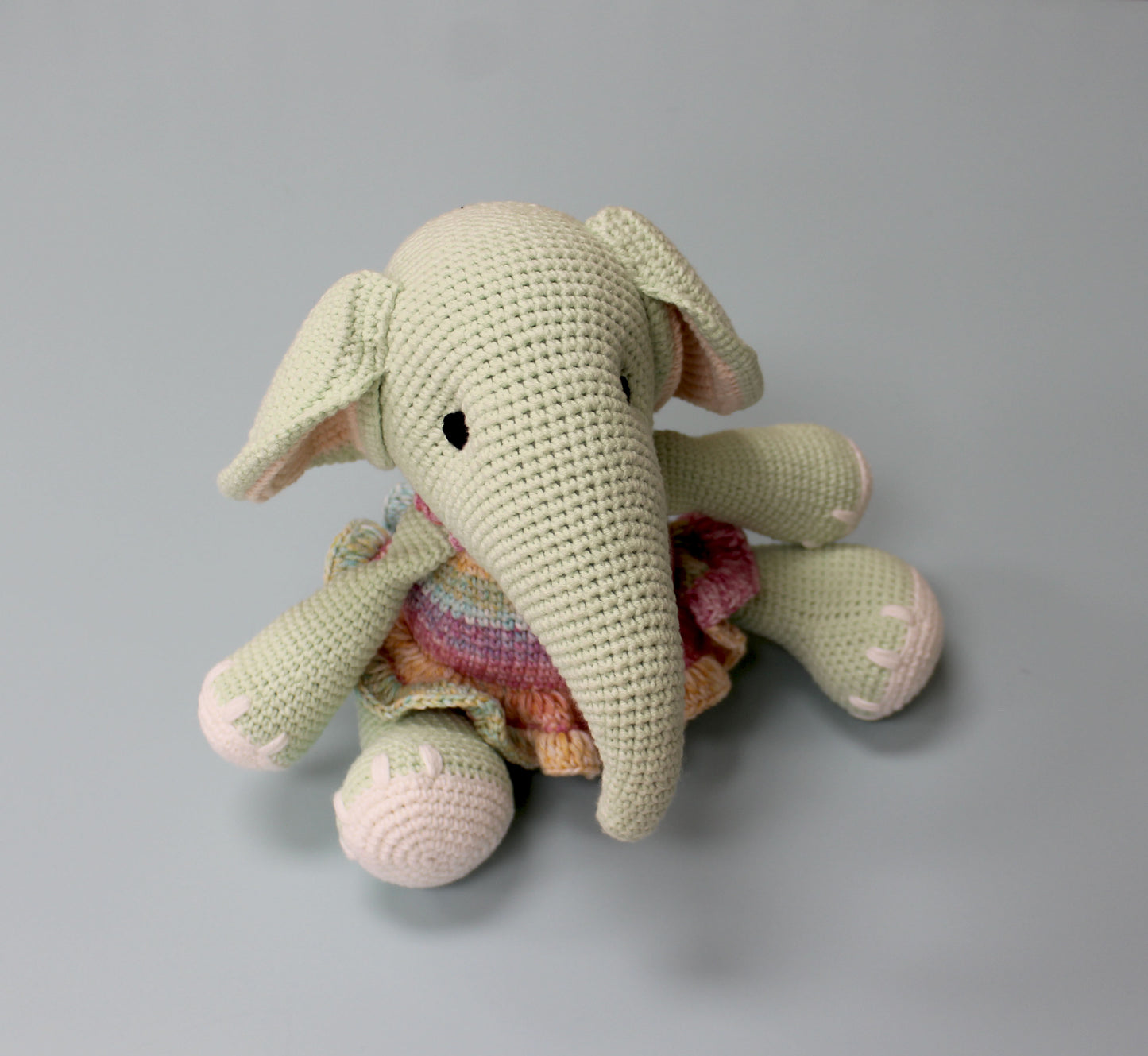Elephant Stuffed Animal - Crochet Plush - 11''