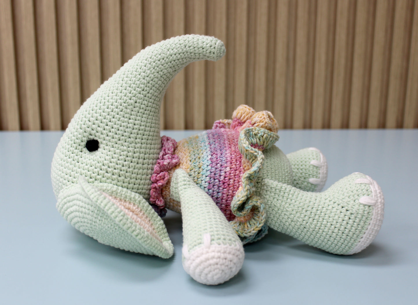 Elephant Stuffed Animal - Crochet Plush - 11''
