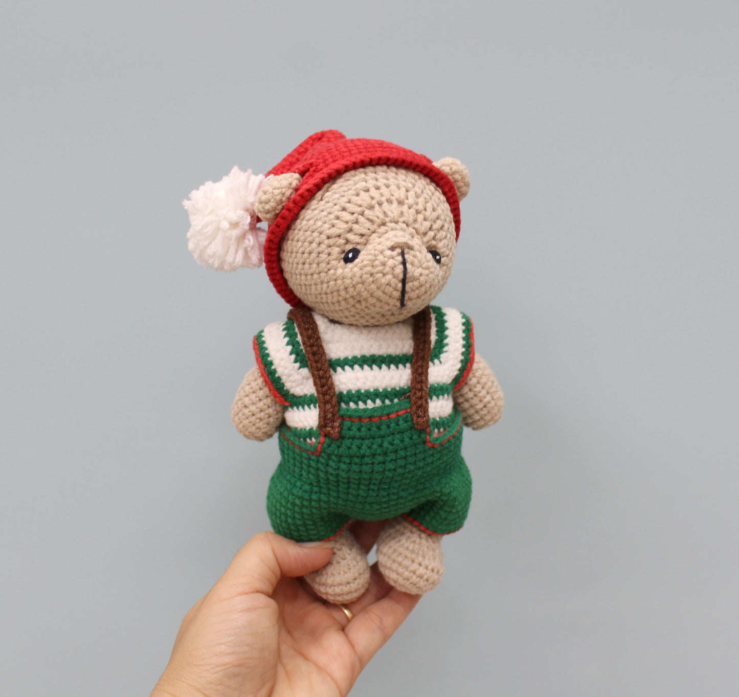 New - Christmas Teddy Bear - Handmade 8"