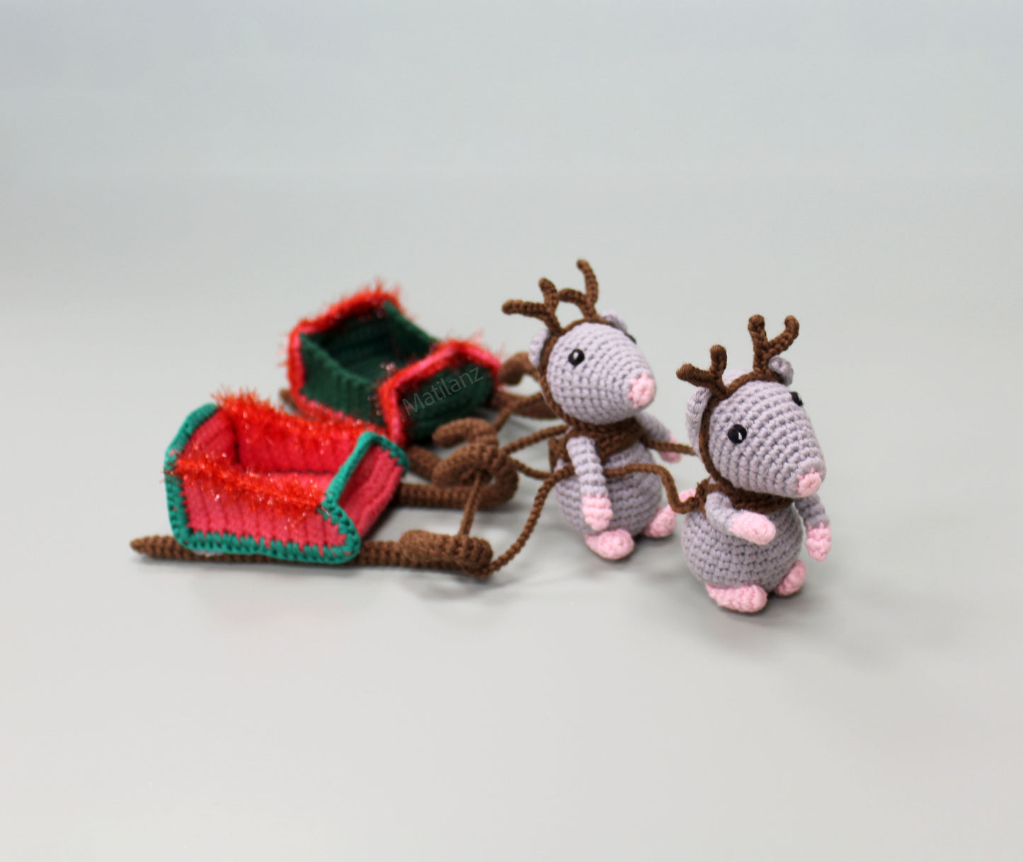 New! Crochet Christmas Mice with Sleigh – Handmade Holiday Decor & Gifts