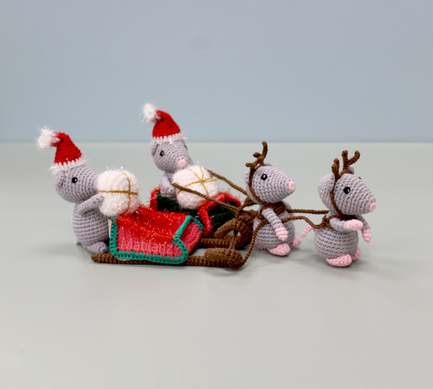 New! Crochet Christmas Mice with Sleigh – Handmade Holiday Decor & Gifts