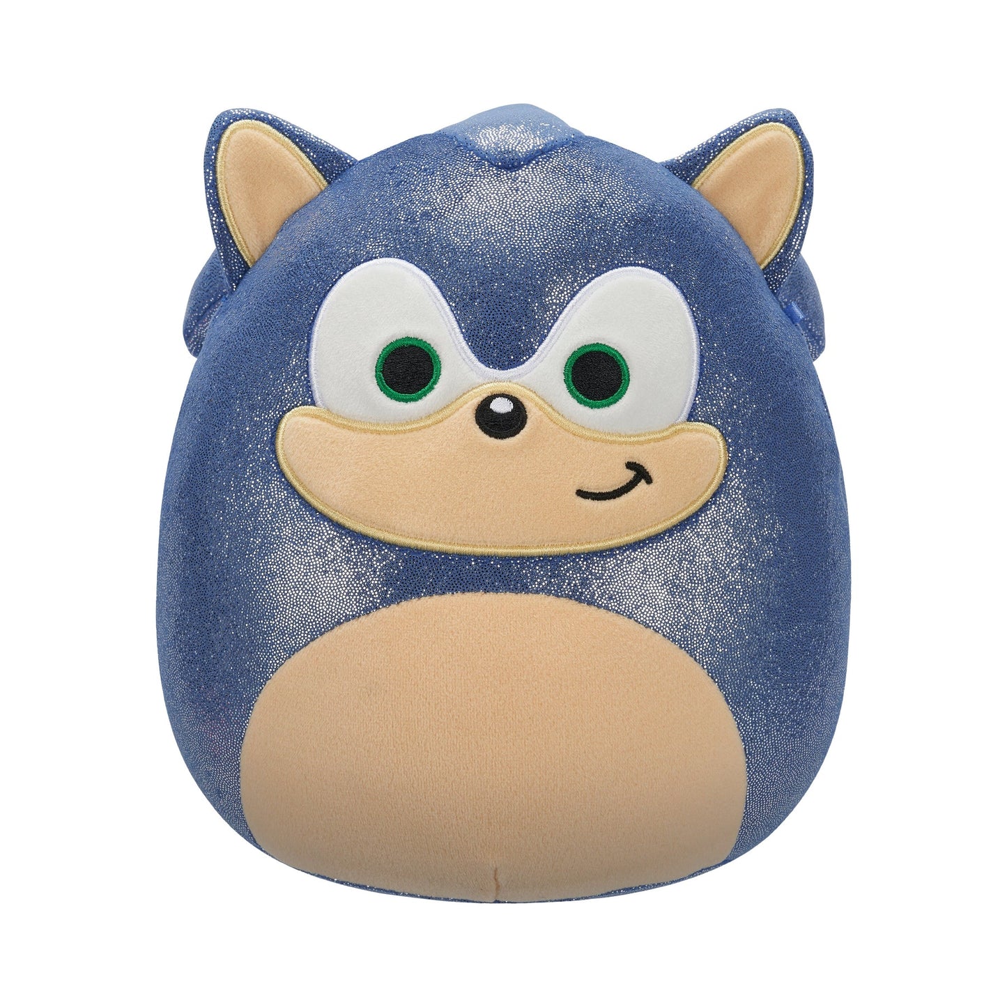 Sparkly blue 8-inch Sonic the Hedgehog plush with stitched face details