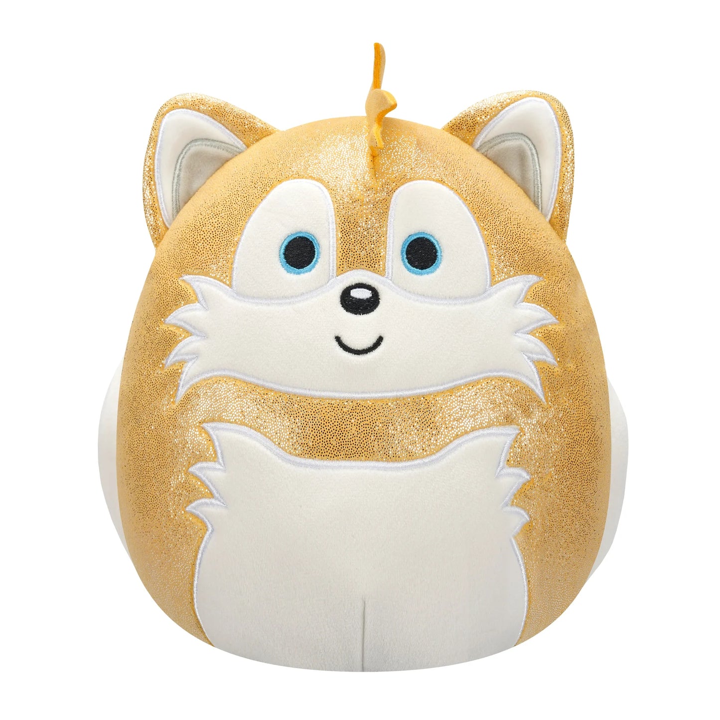 Soft gold and white 8-inch Tails plush from Sonic the Hedgehog with glittery fabric