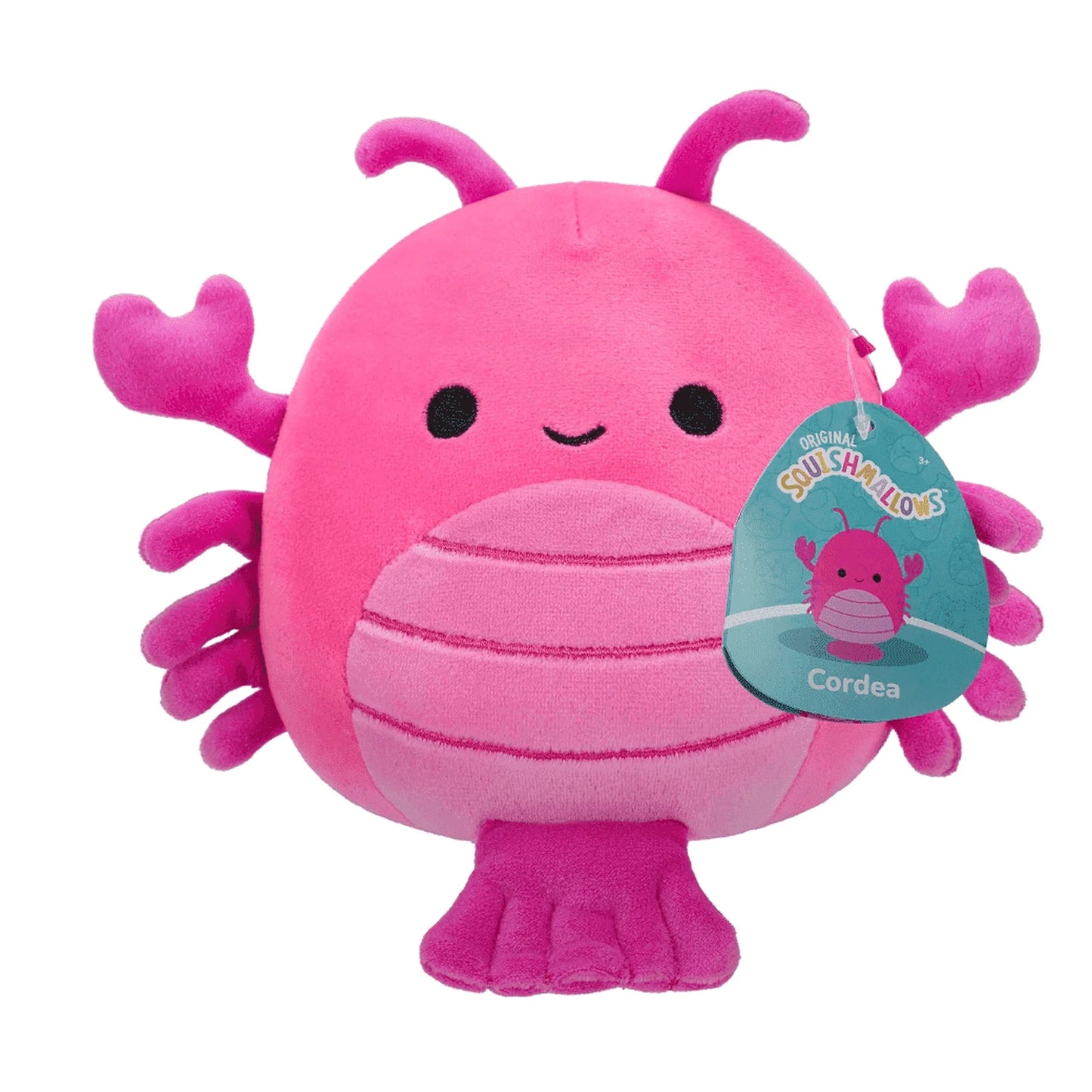 Pink lobster plush toy with claws and antennae