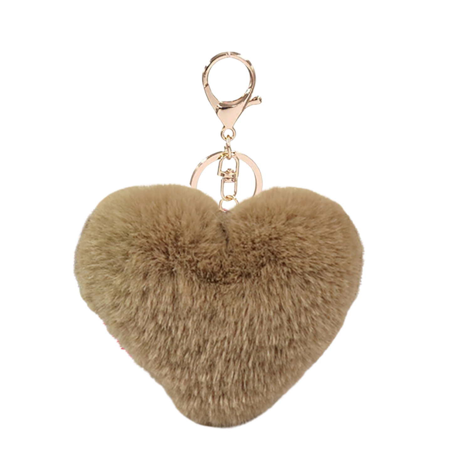 Heart-Shaped Faux Fur Keychain – Soft Plush Accessory | Gifts for Her, Unique Gift Idea