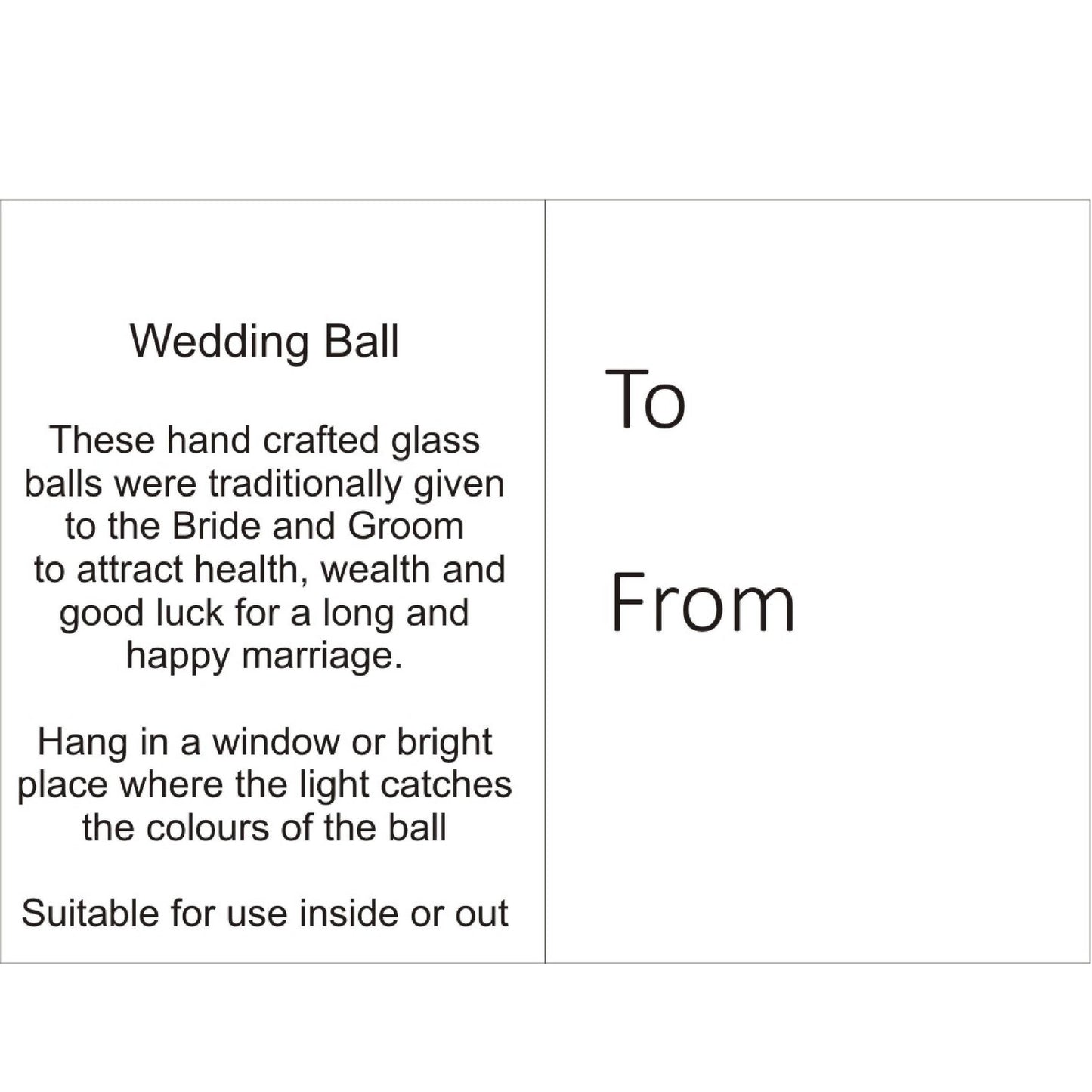 4-Inch Friendship Ball β Wedding - Pastel Gold
