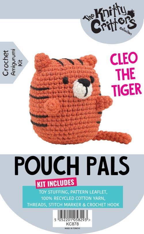 Knitty Critters - Pouch Pals - Cleo The Tiger Crochet Kit