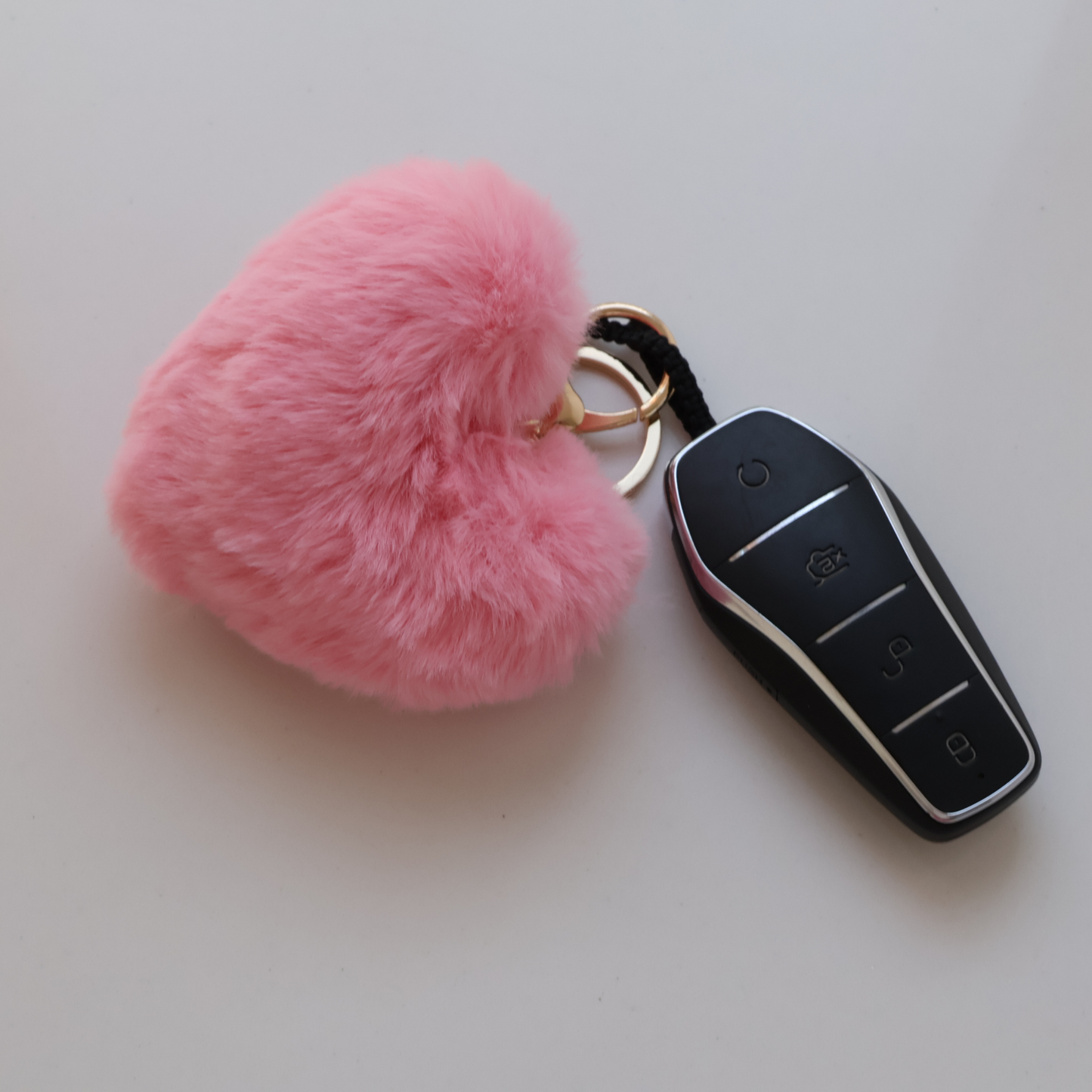 Heart-Shaped Faux Fur Keychain – Soft Plush Accessory | Gifts for Her, Unique Gift Idea
