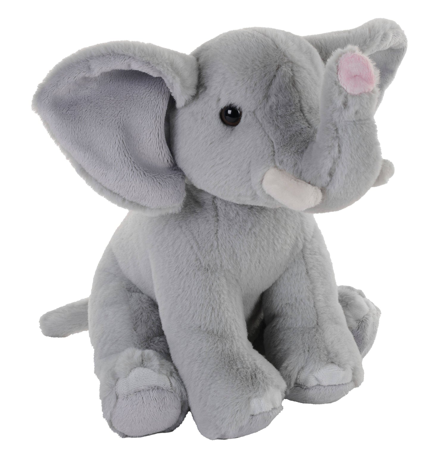 Soft gray mini elephant plush toy with floppy ears and gentle expression