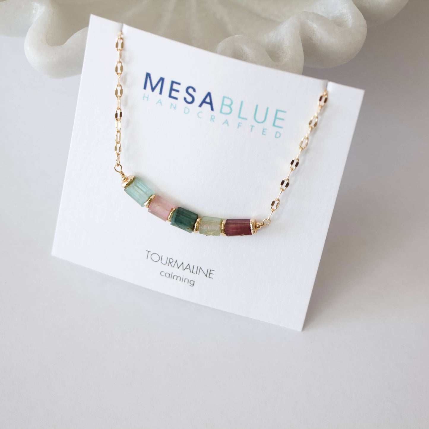 Tourmaline Collar Necklace – Multicolor Nugget Stones | Unique Gifts for Her