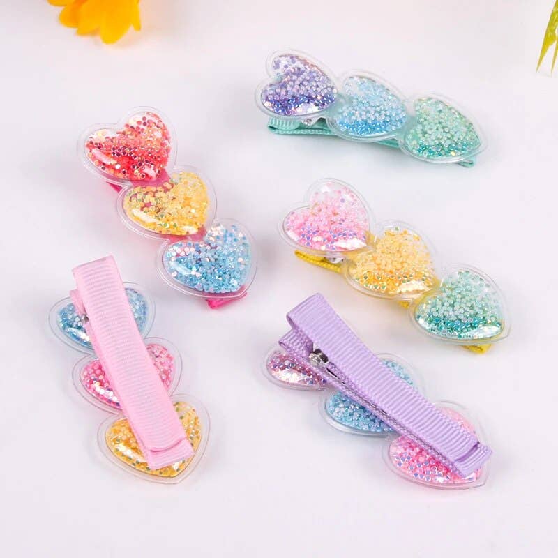 Shaker Hair Clip Set - Pastel Heart