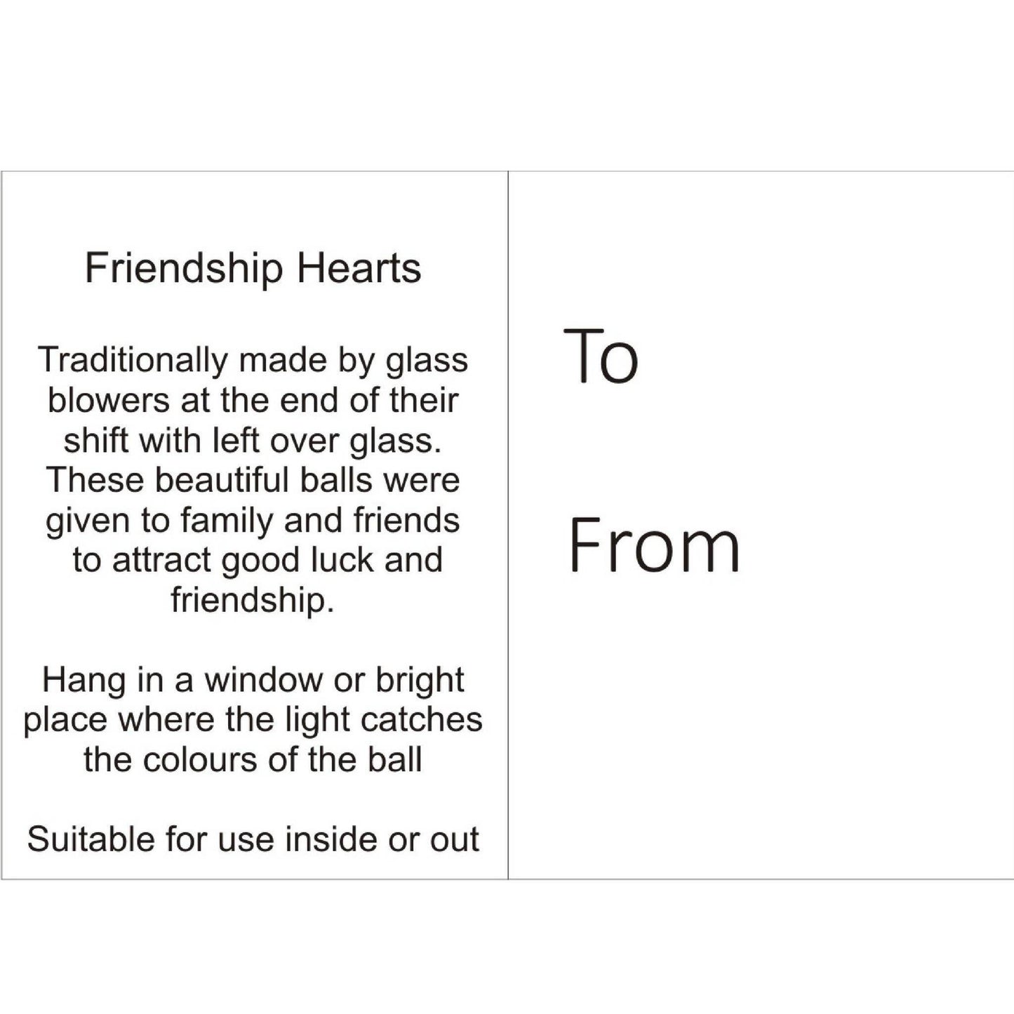 Glass Friendship Heart – 12cm Multicoloured | Unique Gifts for Friends