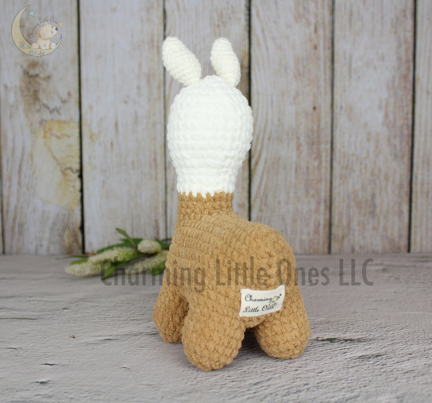 Llama de crochet hecha a pedido, regalo único para niños, juguete de llama, llama marrón suave, decoración elegante para el hogar, animales de peluche de crochet personalizados