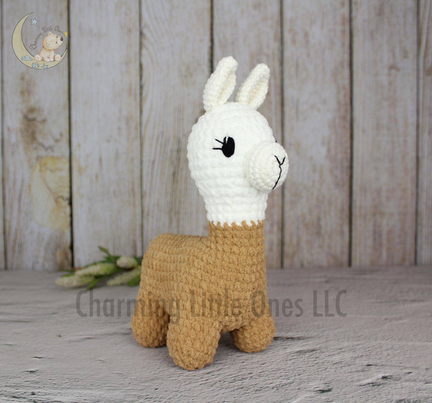 Llama de crochet hecha a pedido, regalo único para niños, juguete de llama, llama marrón suave, decoración elegante para el hogar, animales de peluche de crochet personalizados