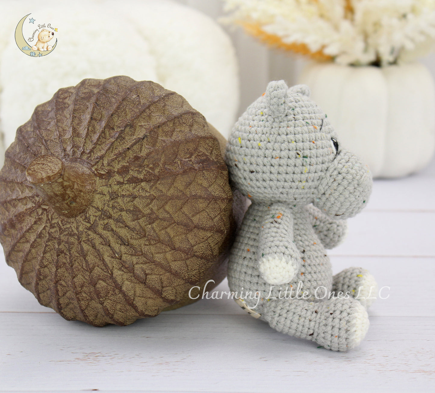 Crochet Hippo - Handmade 6" & 10"