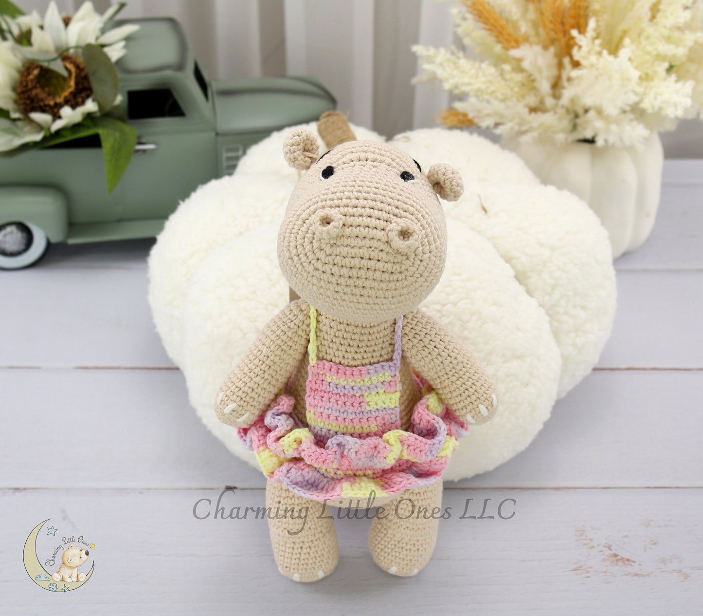 Hipopótamo hecho a mano, hipopótamo de crochet, juguetes amigurumi, regalo de animal de peluche, regalo de baby shower, regalo para recién nacido, anuncio de nacimiento, regalo de primer cumpleaños