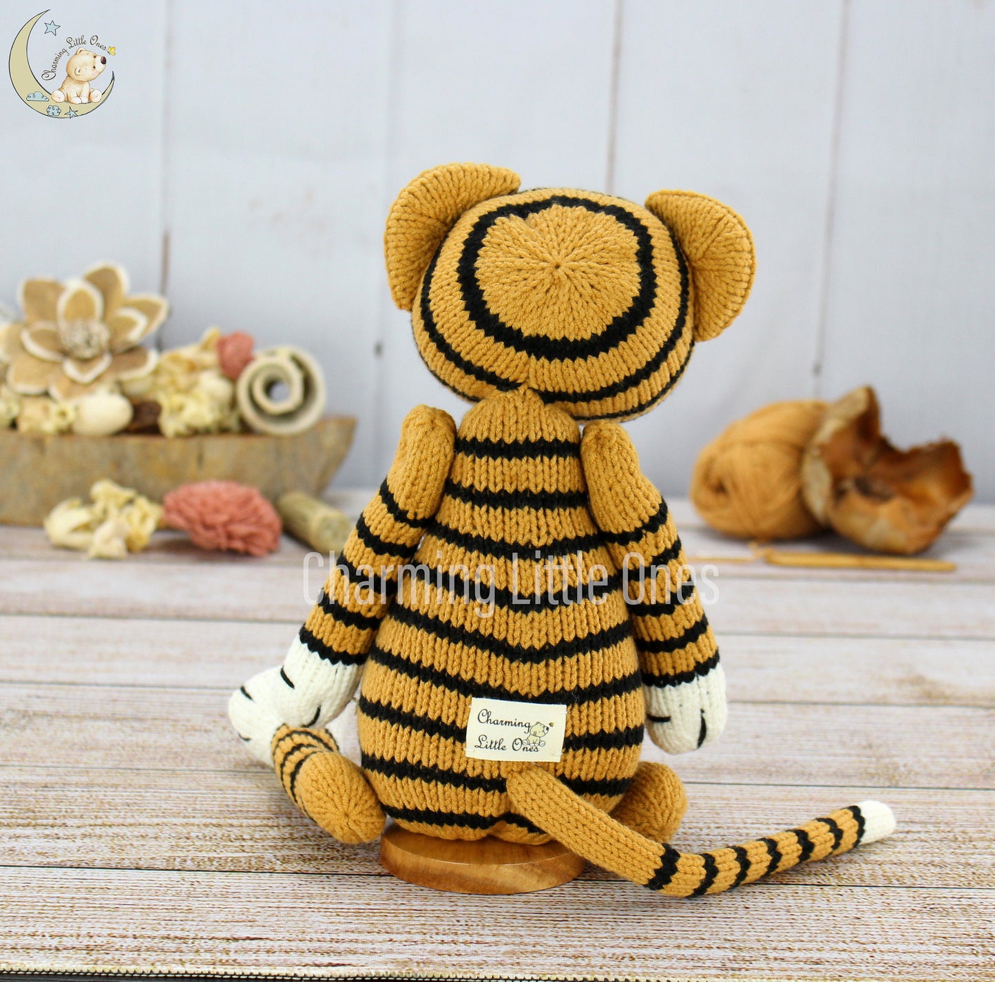 Knitted Tiger - Handmade 14"
