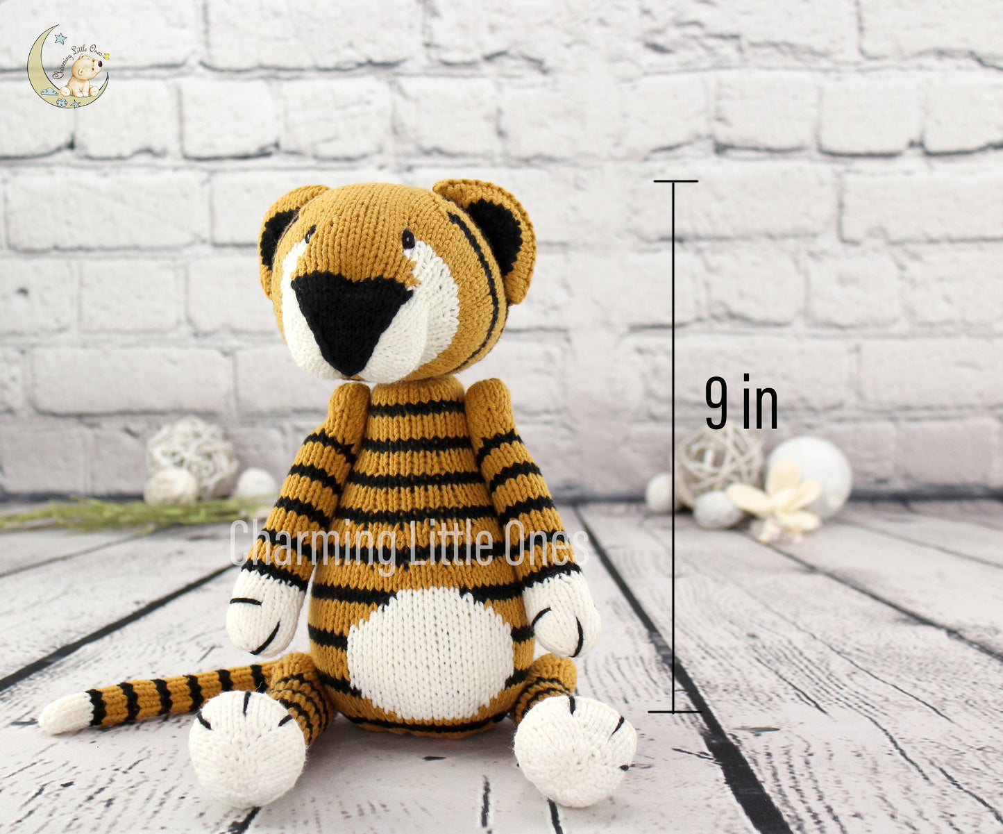 Knitted Tiger - Handmade 14"