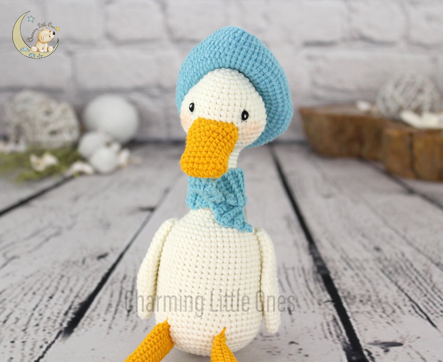 Pato de ganchillo, pato de decoración de guardería, regalo hecho a mano, pato de peluche, pato de peluche, animales de peluche personalizados, regalos de primer cumpleaños, recuerdo,