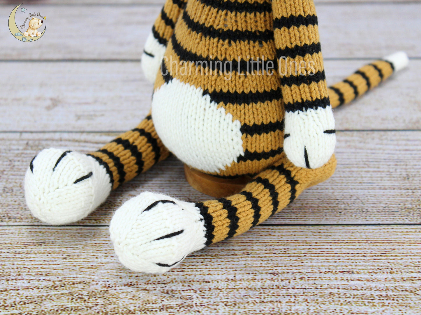 Knitted Tiger - Handmade 14"