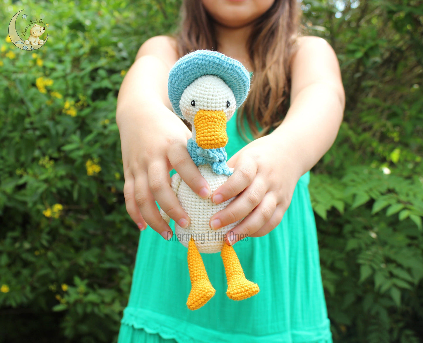 Pato de ganchillo, pato de decoración de guardería, regalo hecho a mano, pato de peluche, pato de peluche, animales de peluche personalizados, regalos de primer cumpleaños, recuerdo,